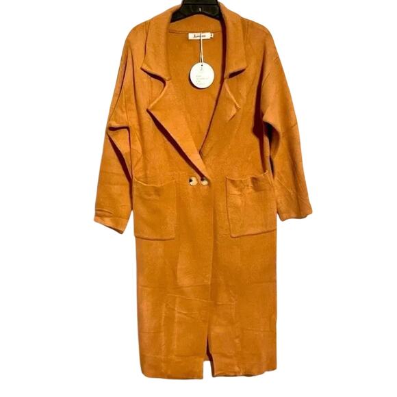 Anrabess Long Cardigan Duster Sweater in Color Caramel Size Small New with Tag - Picture 7 of 10